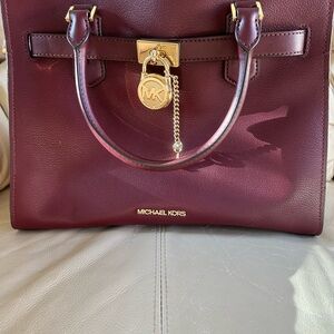 Michael Kors Plum Leather Satchel